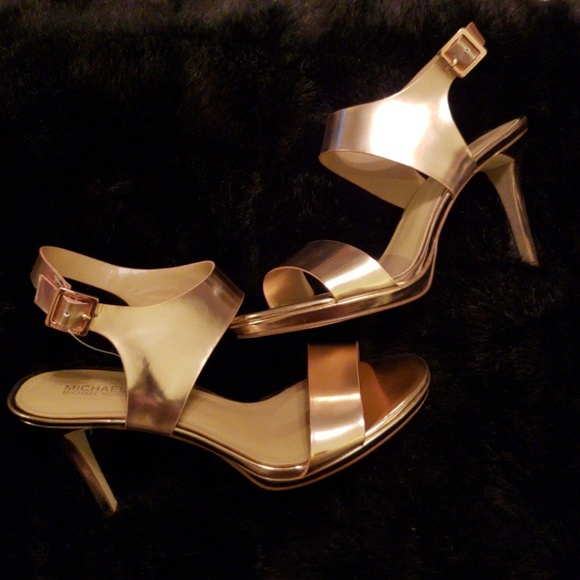 MICHAEL Michael Kors Shoes - MICHAEL  Michael  Kors METALLIC ROSE GOLD HEELS
